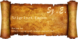 Szigriszt Emese névjegykártya