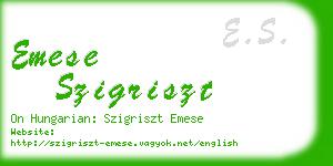 emese szigriszt business card